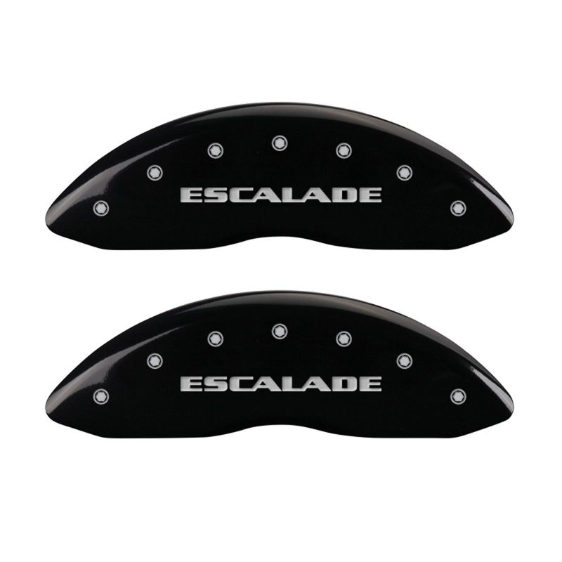 MGP 4 Caliper Covers Engraved Front &amp; Rear Escalade Black finish silver ch