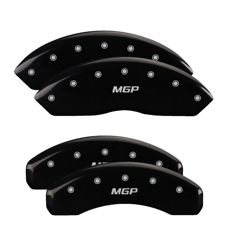 MGP 4 Caliper Covers Engraved Front &amp; Rear Escalade Black finish silver ch