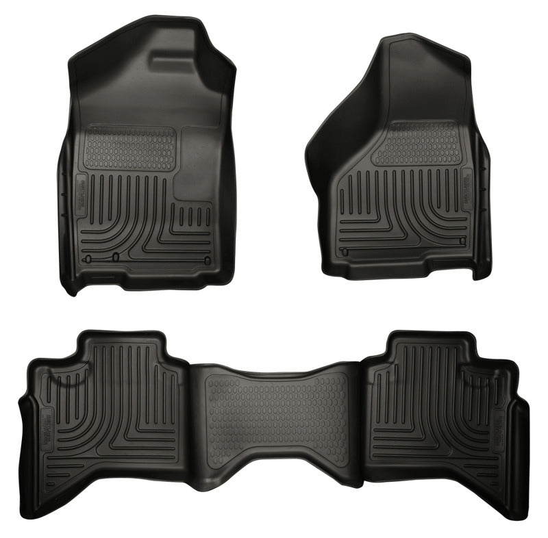 Husky Liners 09-12 Dodge Ram 1500 Quad Cab WeatherBeater Black Front &amp; Second Seat Floor Liner