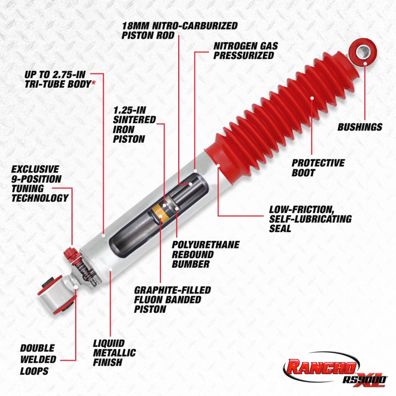 Rancho 05-19 Ford Pickup / F250 Series Super Duty Front RS9000XL Shock