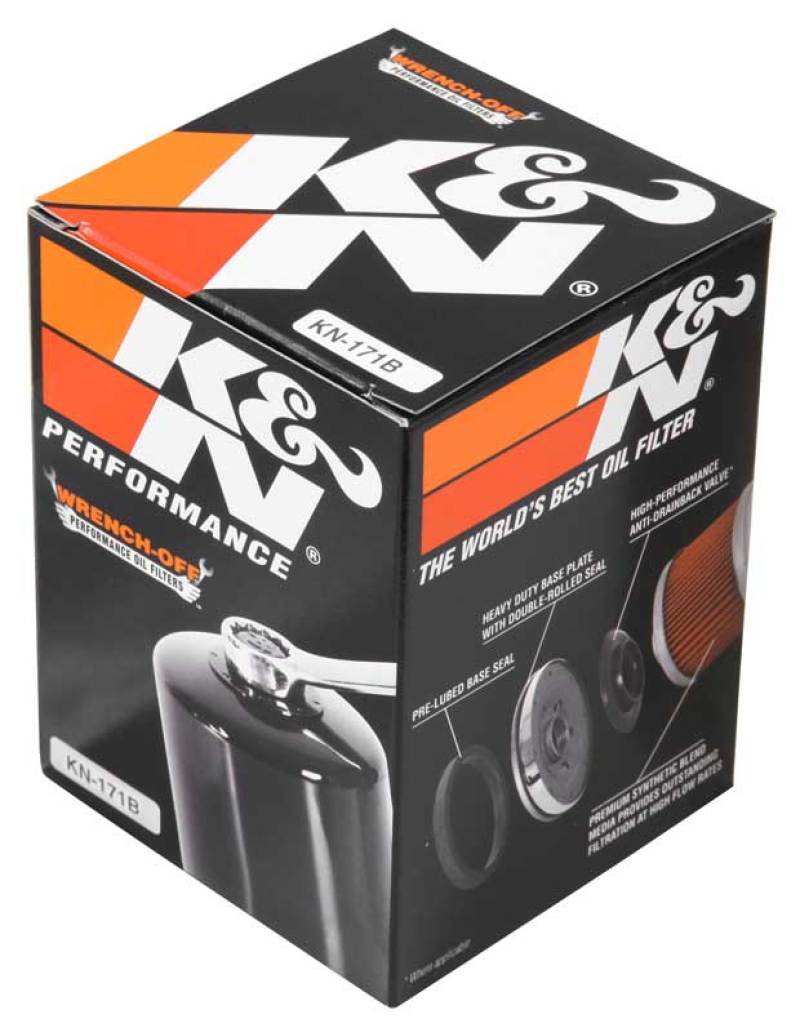 K&amp;N Harley Davidson / Buell 3in OD x 4.063in H Black Oil Filter