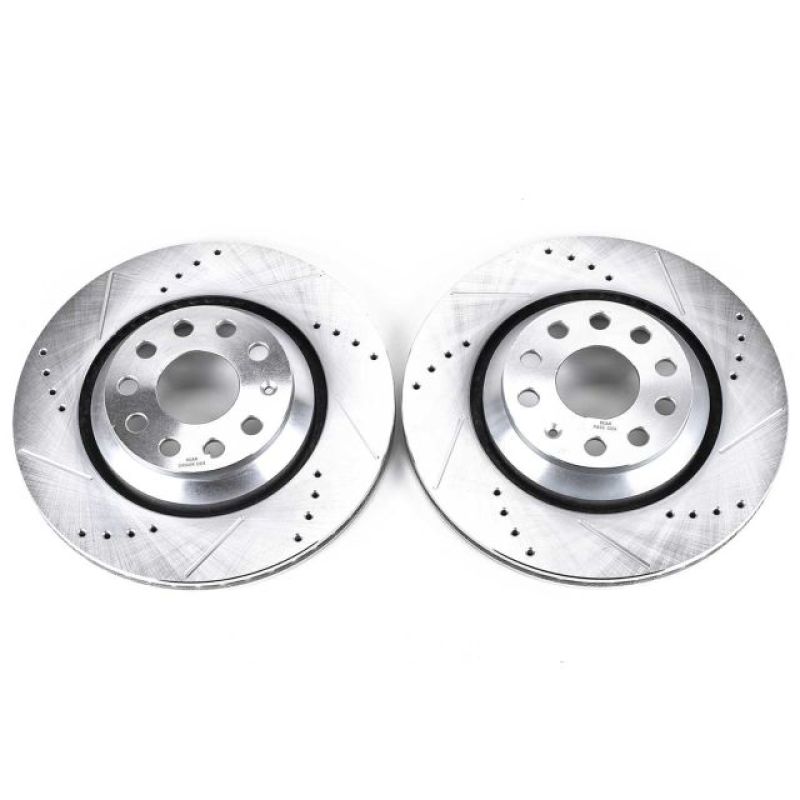 Power Stop 17-18 Audi RS3 Rear Evolution Drilled &amp; Slotted Rotors - Pair