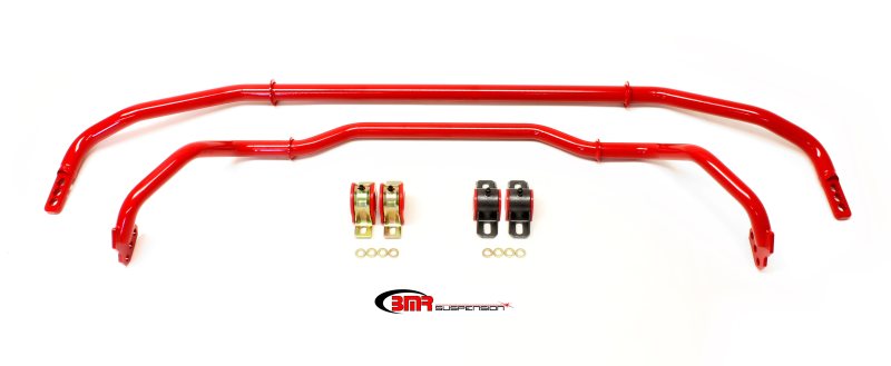 BMR 13-15 5th Gen Camaro Front &amp; Rear Sway Bar Kit w/ Bushings - Red