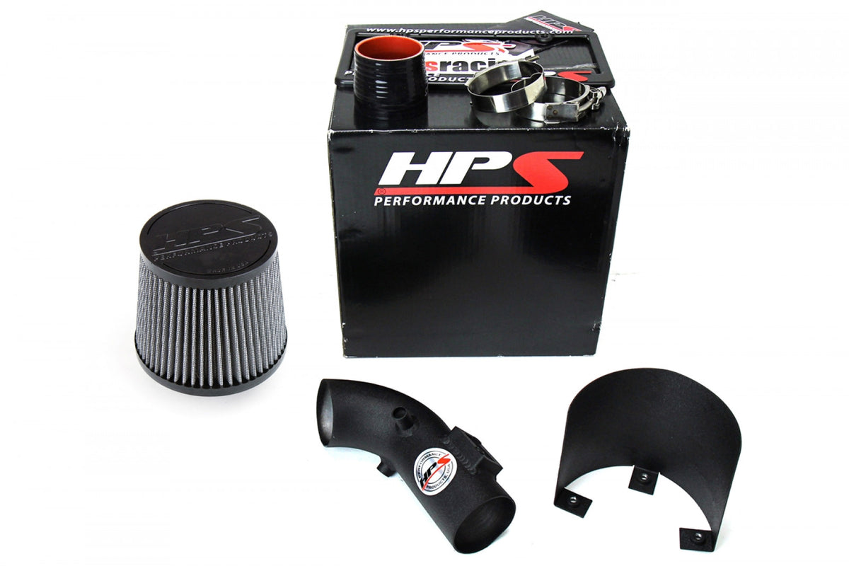HPS Black Shortram Air Intake Kit   Heat Shield Cool Short Ram SRI 827-163WB