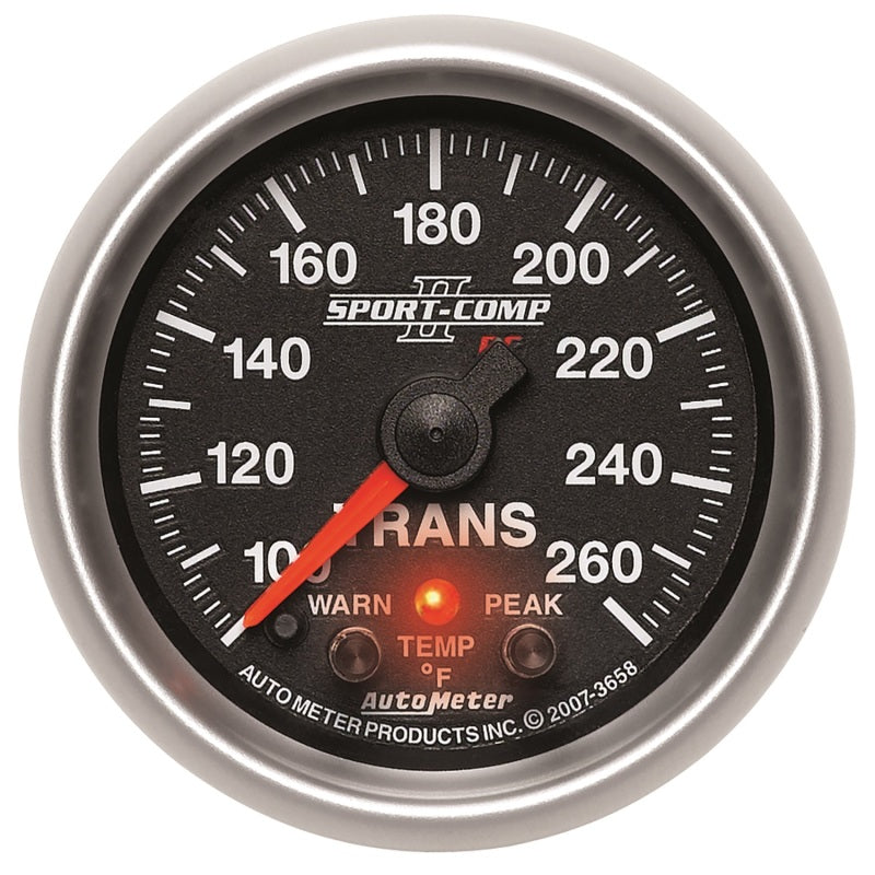 Autometer Elite 52.4mm 100-260F Transmission Temprature Peak &amp; Warn w/ Electronic Control Gauge