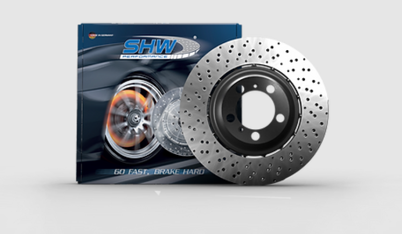 SHW 15-18 BMW X5 M 4.4L Right Front Cross-Drilled Lightweight Brake Rotor (34112284902)