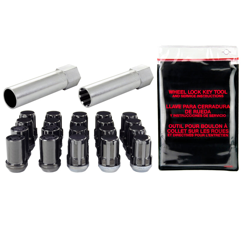 McGard SplineDrive Tuner 5 Lug Install Kit w/Locks &amp; Tool (Cone) M12X1.25 / 13/16 Hex - Black