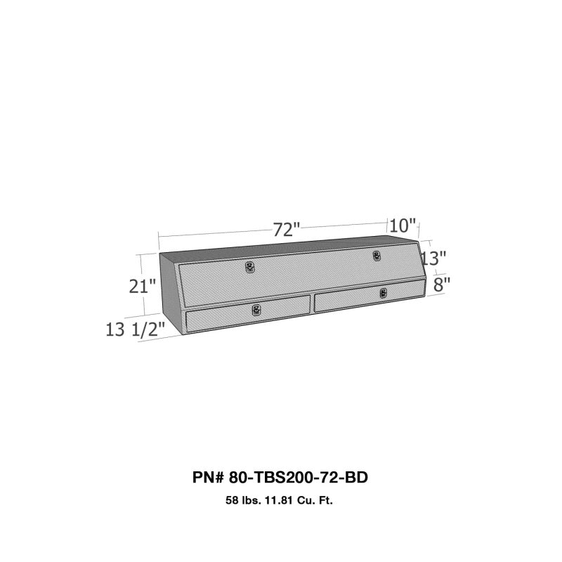 Westin/Brute Contractor TopSider 72in w/ Drawers &amp; Doors - Aluminum