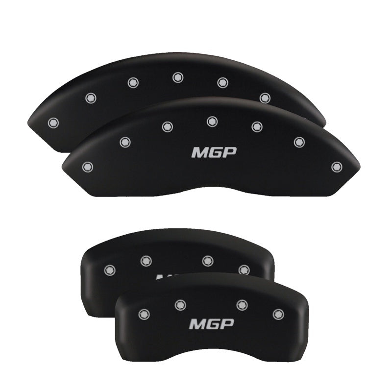 MGP 4 Caliper Covers Engraved Front &amp; Rear Gen 5/Camaro Red finish silver ch