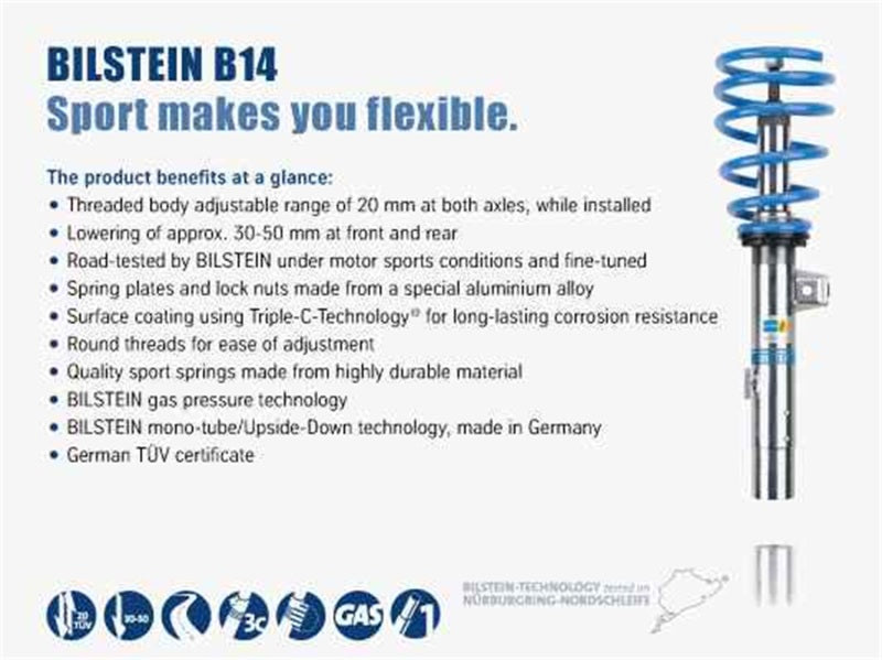 Bilstein B14 (PSS) 12-13 BMW 328i/335i Front &amp; Rear Performance Suspension Kit