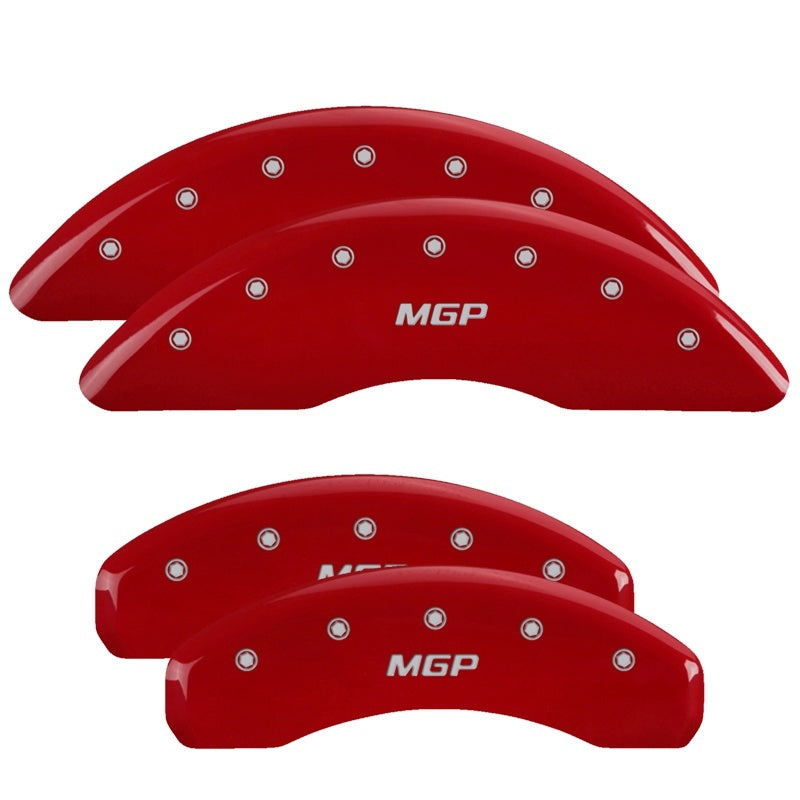 MGP 4 Caliper Covers Engraved Front &amp; Rear MGP Red finish silver ch