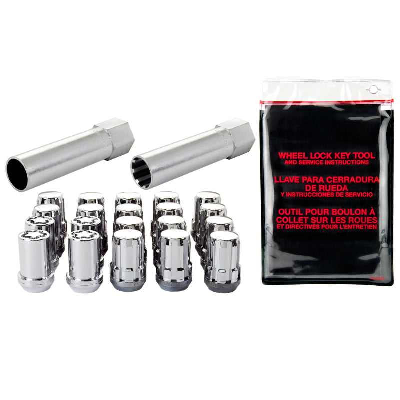 McGard SplineDrive Tuner 5 Lug Install Kit w/Locks &amp; Tool (Cone) M12X1.5 / 13/16 Hex - Chrome