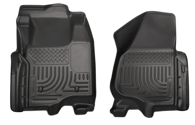 Husky Liners 12-15 Ford Super Duty Crew &amp; Extended Cab WeatherBeater Front Row Black Floor Liners