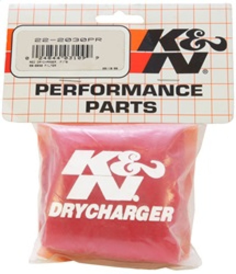 K&amp;N Red Drycharger 5.25in x 3in Round Tapered Air Filter Wrap