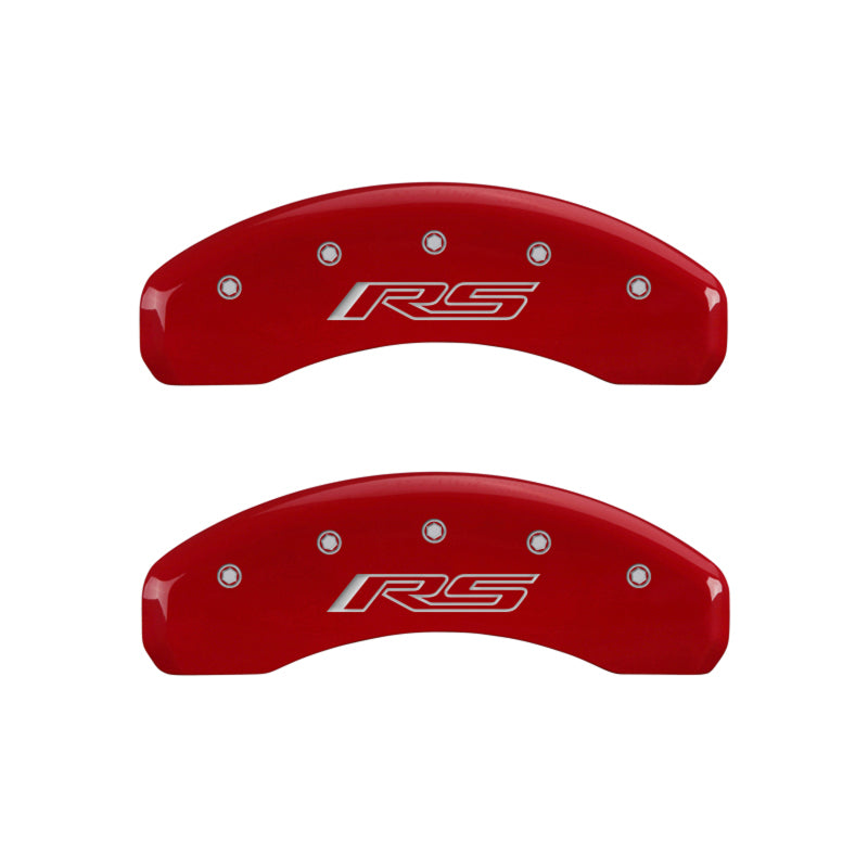 MGP 4 Caliper Covers Engraved Front &amp; Rear Gen 5/RS Red finish silver ch