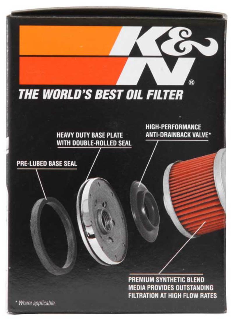 K&amp;N Harley Davidson 3in OD x 4.063in H Chrome Oil Filter