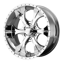 ~(31 lbs. 21X21X12)~ HELO MAXX 8 SPOKE CHROME  Size: 18in x 9in  BoltPattern Metric: 8x165.1  Bolt Pattern  US8X6.5  Load Rating LBS3200