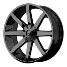 ~(45 lbs. 25X25X12)~ KMC SLIDE GLOSS BLACK  Size: 22in x 9.5in  BoltPattern Metric: 6x135/6x139.7  Bolt Pattern  US6X135/5.5  Load Rating LBS2200