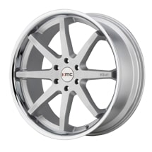 ~(39 lbs. 23X23X12)~ KM715 20X9 5X120 BRUSH SLV CHR LIP 30MM