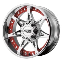 ~(32 lbs. 22X22X10)~ MOTO METAL MO961 CHROME  Size: 20in x 9in  BoltPattern Metric: 8x180  Bolt Pattern  US8x180  Load Rating LBS3600