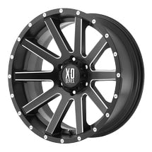 ~(39 lbs. 23X23X13)~ KMC XD SERIES 818 HEIST Satin Black BLACK W MILLED SPOKES 20 x 10 Bolt Pattern: 5X5.0 Offset: -24