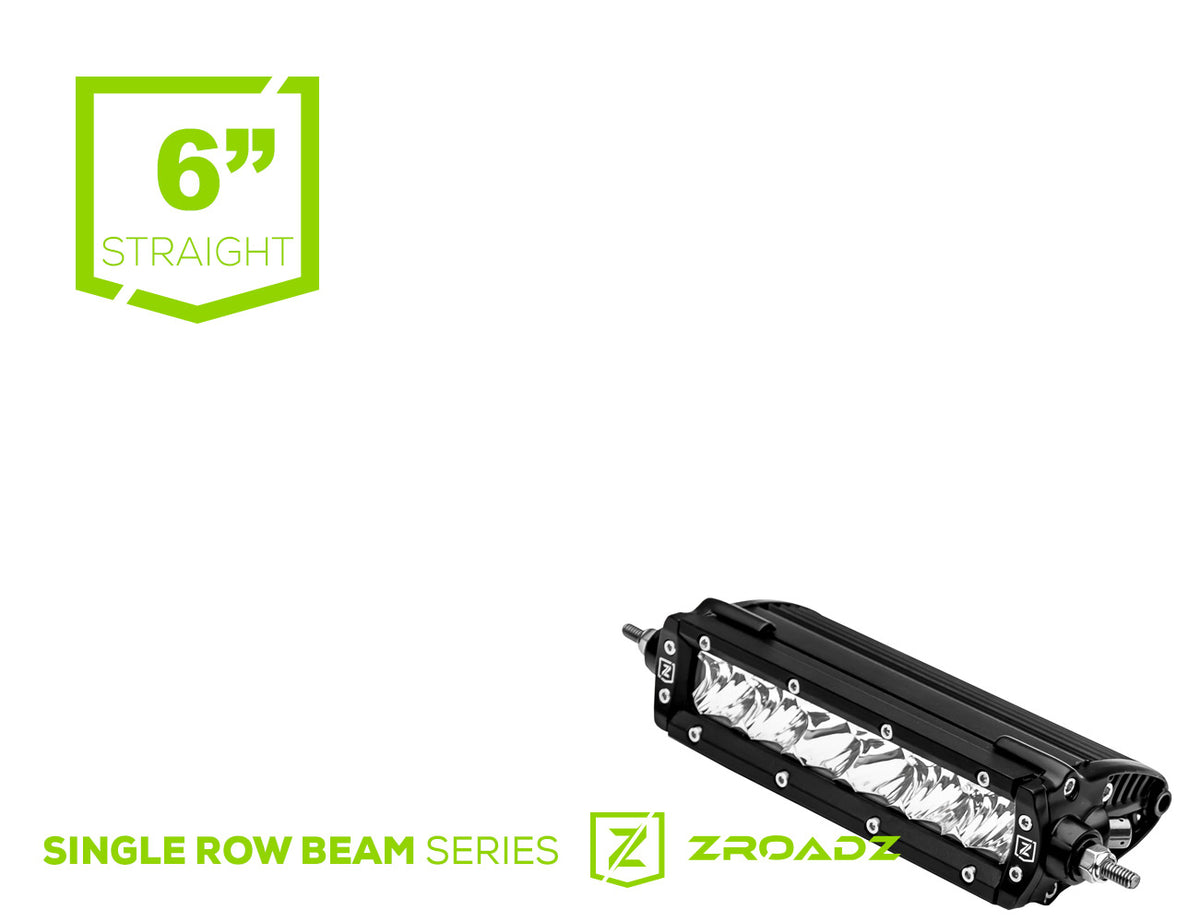 ~(2 lbs. 13X6X6)~ Zroadz LED Light Bar Straight - Single Row Slim Line - 6 IN Inch - 30 Watt CREE - Military Grade Wiring with DT Pigtail Connector - Combo Beam - IP68 AND 69 Waterproof - Patented Breather - DuPont Powdercoat - 50 000+ Hours average Lifes