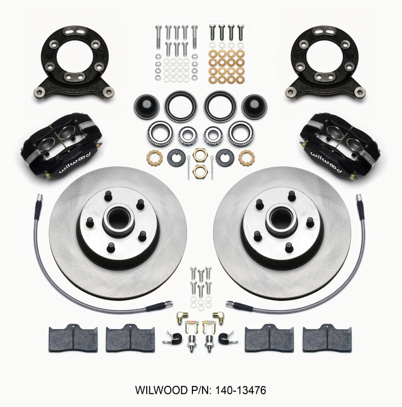 Wilwood Forged Dynalite-M Front Kit 11.30in 1 PC Rotor&amp;Hub 1965-1969 Mustang Disc &amp; Drum Spindle