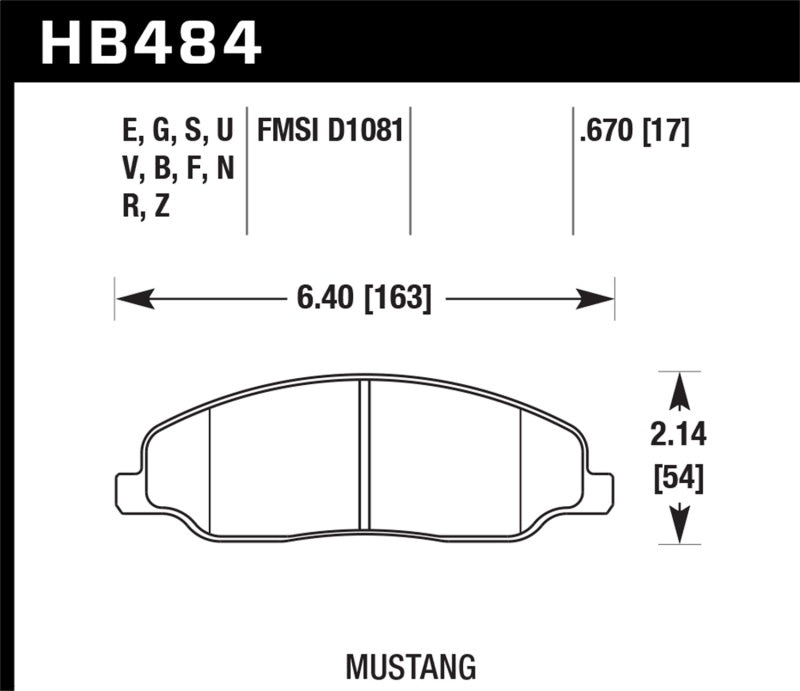 Hawk 05-10 Ford Mustang GT &amp; V6 / 07-08 Shelby GT HP+ Street Front Brake Pads