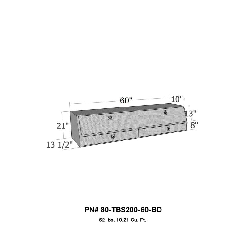 Westin/Brute Contractor TopSider 60in w/ Drawers &amp; Doors - Aluminum