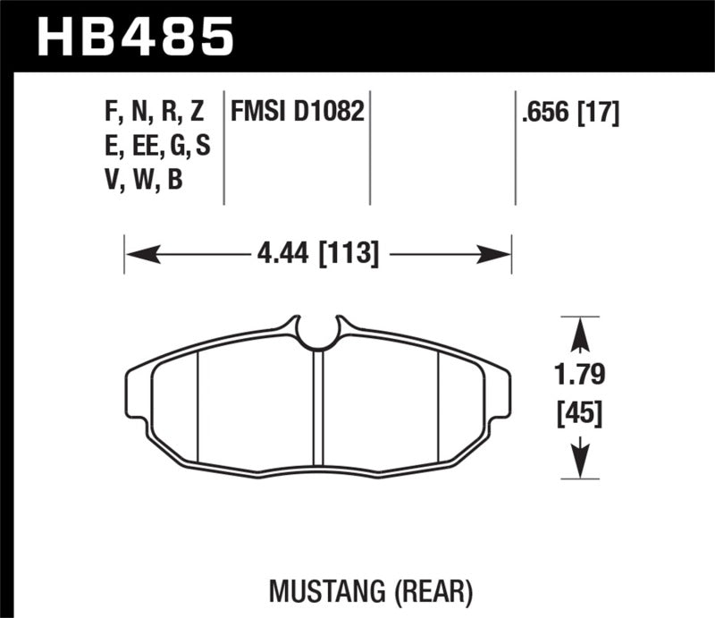 Hawk 05-07 Ford Mustang GT &amp; V6 Performance Ceramic Street Rear Brake Pads