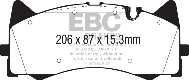 EBC 2015+ Mercedes-Benz C63 AMG (W205) 4.0L Twin Turbo Redstuff Front Brake Pads