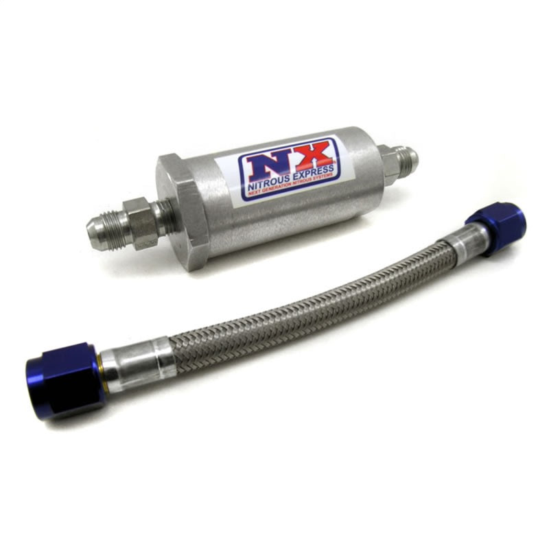 Nitrous Express 4AN Pure-Flo N2O Filter &amp; 7 Stainless Hose (Lifetime Cleanable)