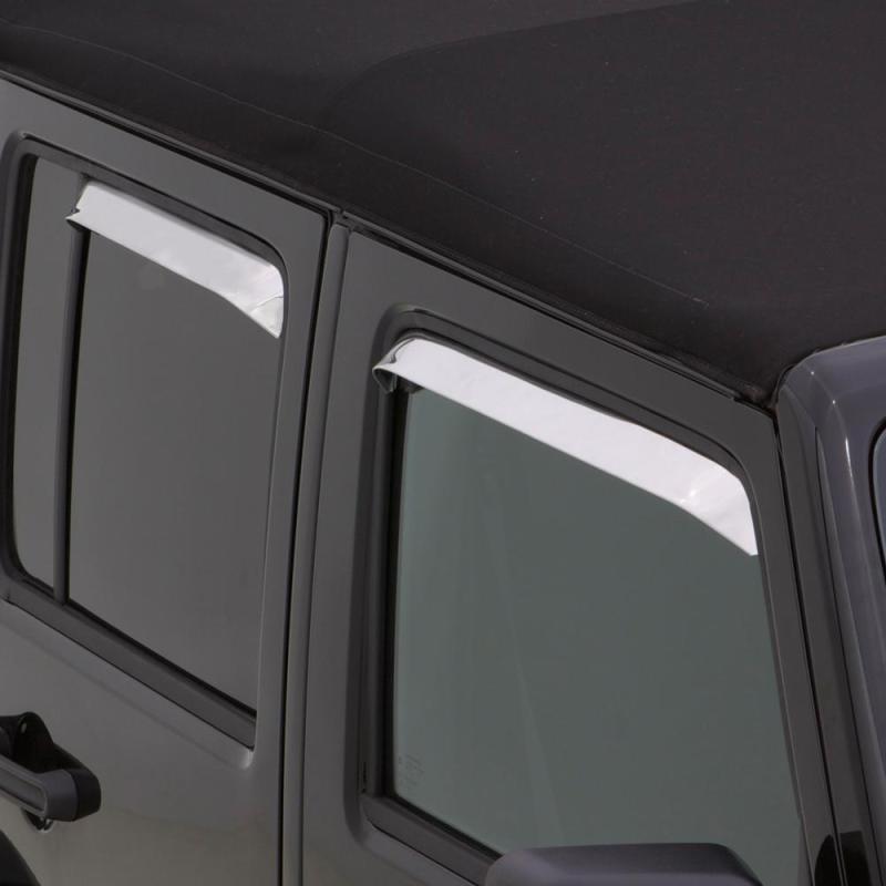 AVS 84-96 Jeep Cherokee (4 Door) Ventshade Front &amp; Rear Window Deflectors 4pc - Stainless