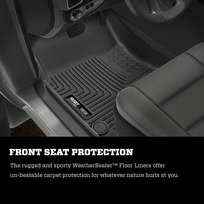 Husky Liners 2019 Ram 1500 CC WeatherBeater 2nd Seat Floor Liners Black (W/O Factory Storage Box)