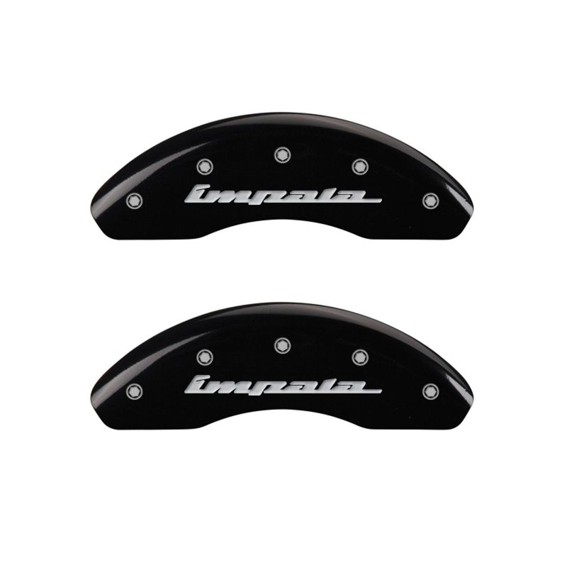 MGP 4 Caliper Covers Engraved Front &amp; Rear Impala Black finish silver ch