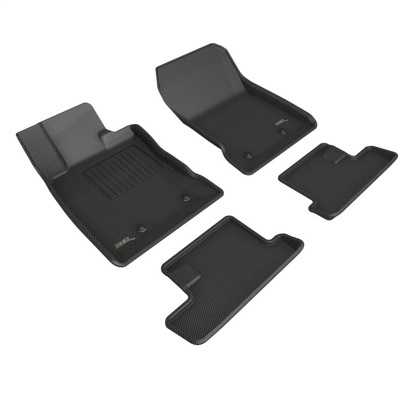 3D MAXpider 2022 Toyota GR86 Kagu 1st &amp; 2nd Row Floor Mats - Black