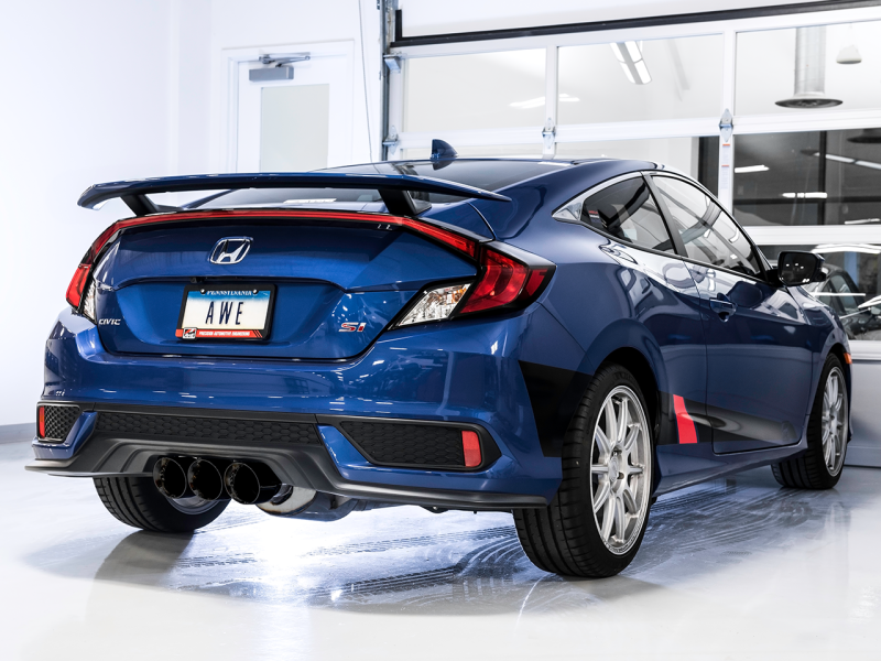 AWE Tuning 2016+ Honda Civic Si Touring Edition Exhaust w/Front Pipe &amp; Triple Diamond Black Tips