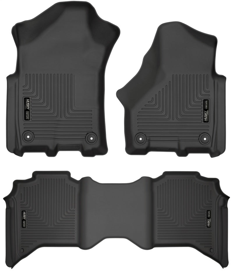 Husky Liners 19-21 Ram 2500/3500 Crew Cab Weatherbeater Black Front &amp; 2nd Seat Floor Liners