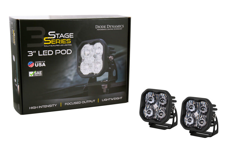 Diode Dynamics SS3 LED Pod Pro - White SAE Fog Standard (Pair)