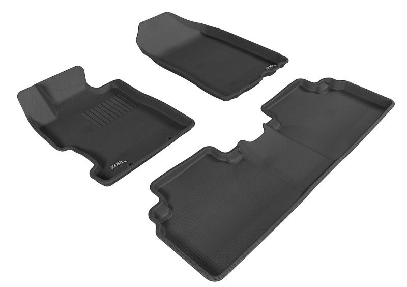 3D MAXpider 2006-2011 Honda Civic Sedan Kagu 1st &amp; 2nd Row Floormat - Black