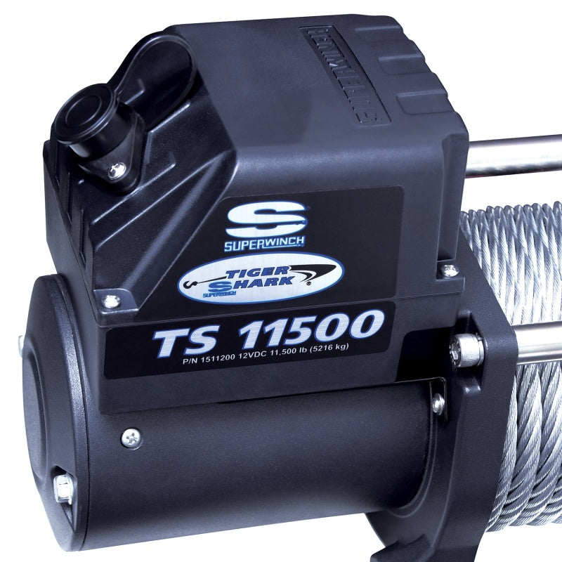 Superwinch 11500 LBS 12V DC 3/8in x 84ft Steel Rope Tiger Shark 11500 Winch