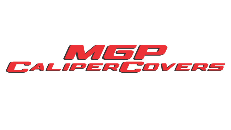 MGP 4 Caliper Covers Engraved F &amp; R 100 Anniversary Red Finish Silver Char 2019 Chevy Silverado 1500