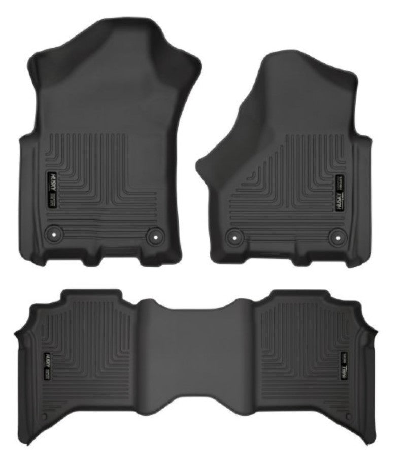 Husky Liners 19-21 Ram 2500/3500 Crew Cab Weatherbeater Black Front &amp; 2nd Seat Floor Liners