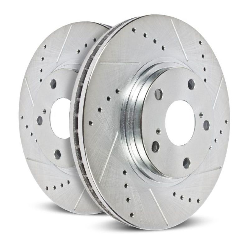 Power Stop 06-09 Audi A4 Front Evolution Drilled &amp; Slotted Rotors - Pair