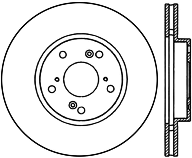 StopTech 06-08 Civic GX / 02-04 CR-V / 98-02 Honda Accord V6 / 03-07 Accord 4 cyl/V6 MT Slotted &amp; D