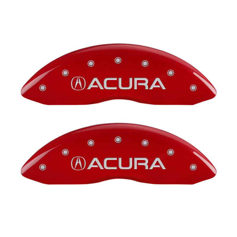 MGP 4 Caliper Covers Front Acura Rear MDX Red Finish Silver Characters