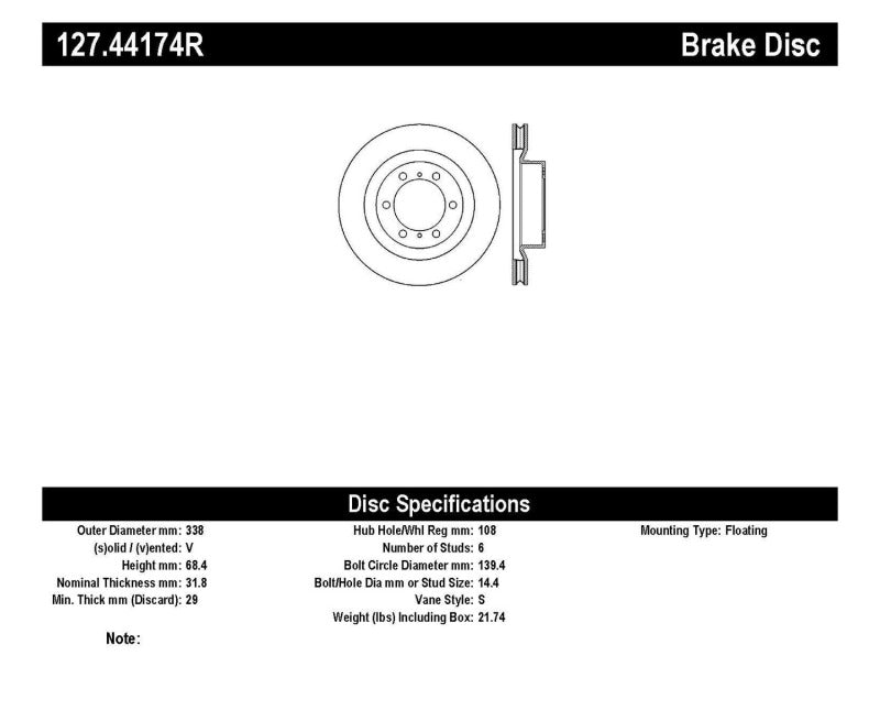 StopTech Slotted &amp; Drilled Sport Brake Rotor