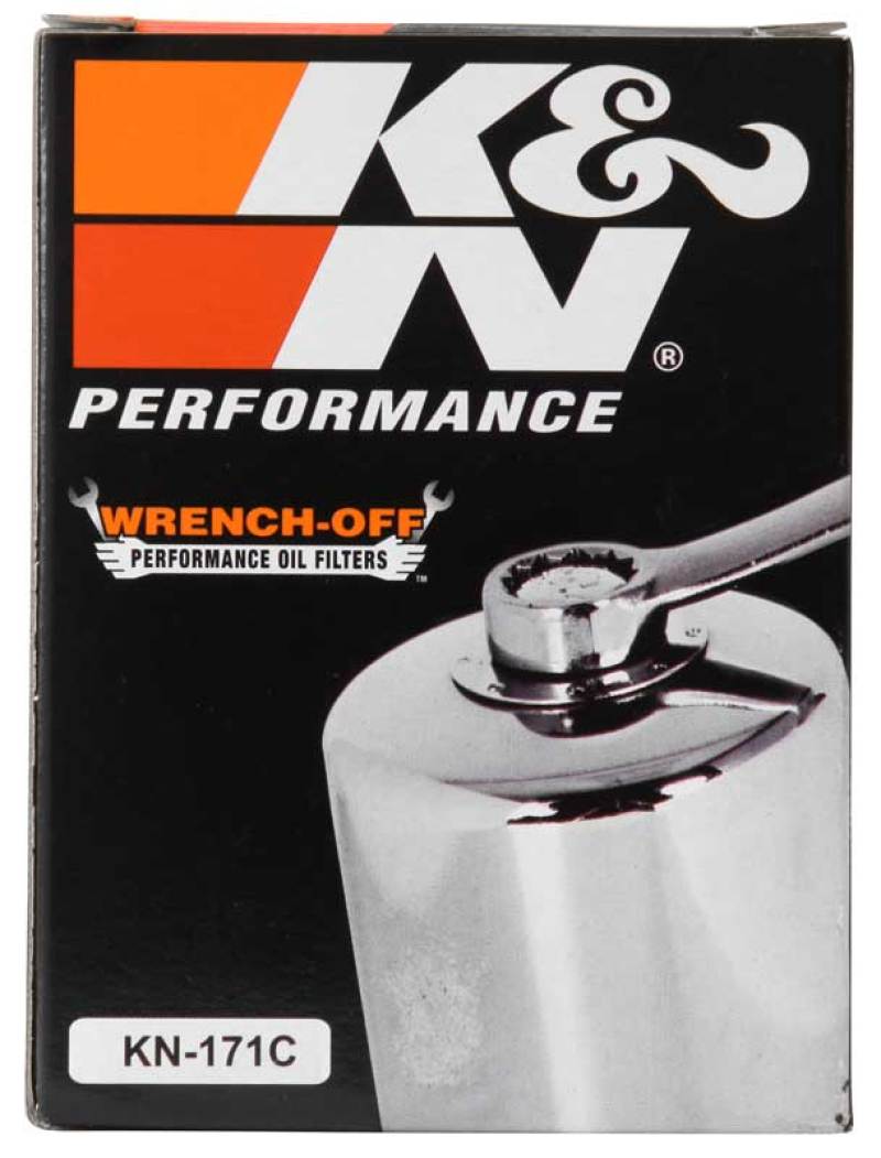 K&amp;N Harley Davidson / Buell 3in OD x 4.063in H Chrome Oil Filter