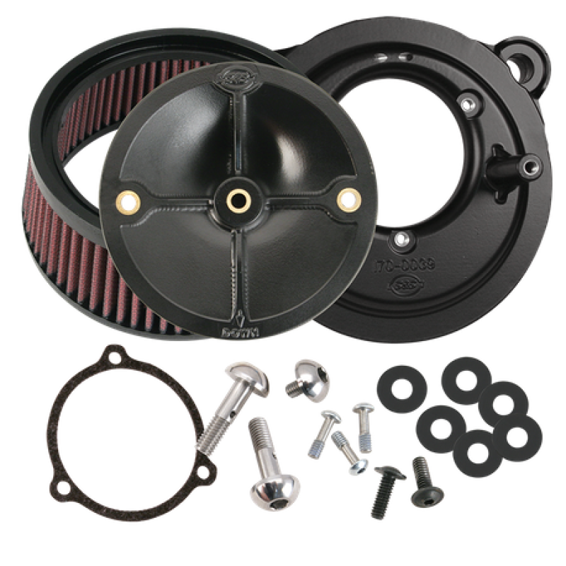 S&amp;S Cycle 2008+ BT w/ S&amp;S 58mm Throttle Body Stealth Air Cleaner Kit w/o Cover
