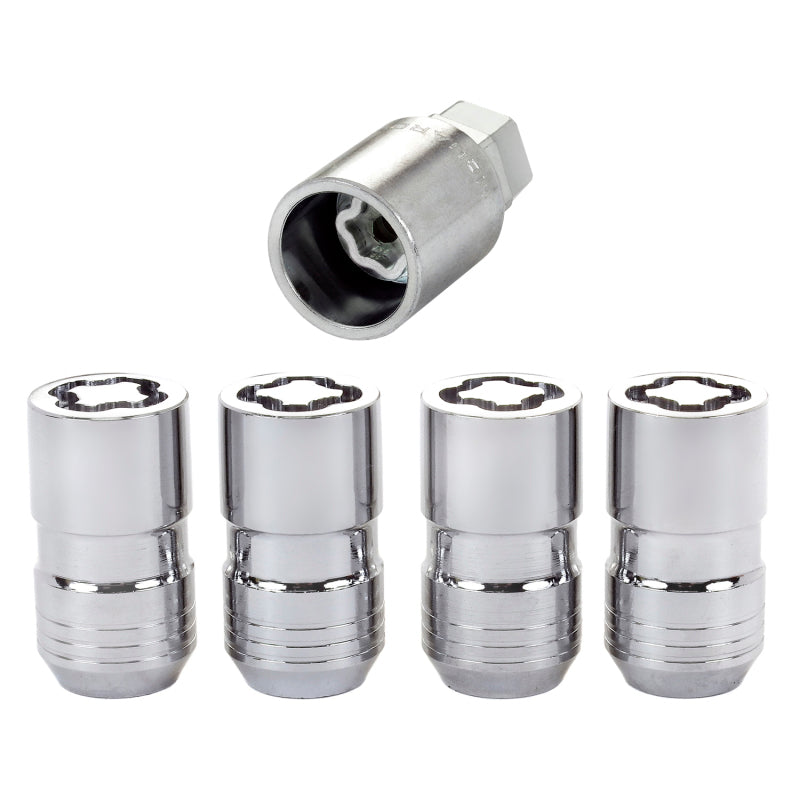 McGard Wheel Lock Nut Set - 4pk. (Cone Seat) M14X1.5 / 21mm &amp; 22mm Dual Hex / 1.639in. L - Chrome